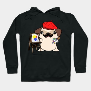 Funny pug is a painter Hoodie